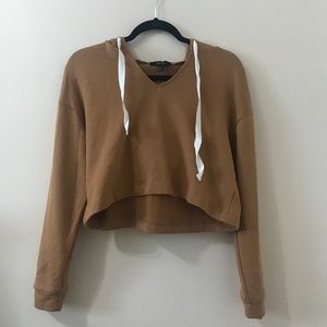 Forever 21 cropped tan hoodie. Size S.